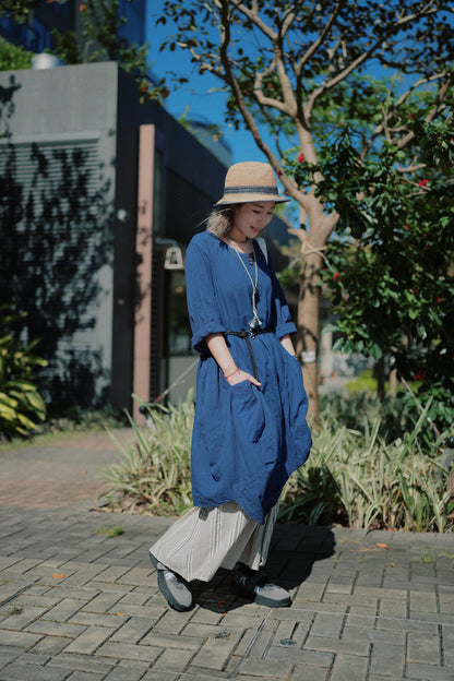 NA405 Striped Cotton Skirt with Lining