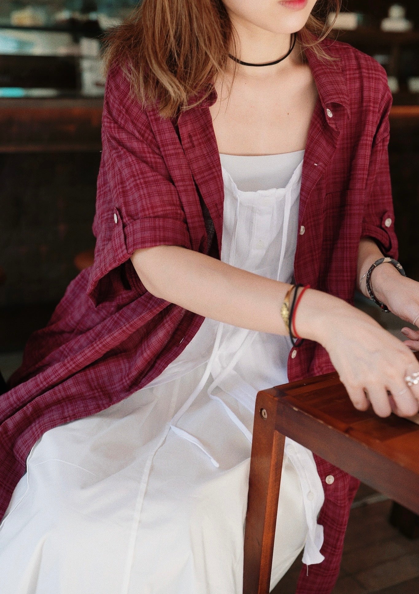 MZ755 LOOSE-FIT PLAID SHIRT