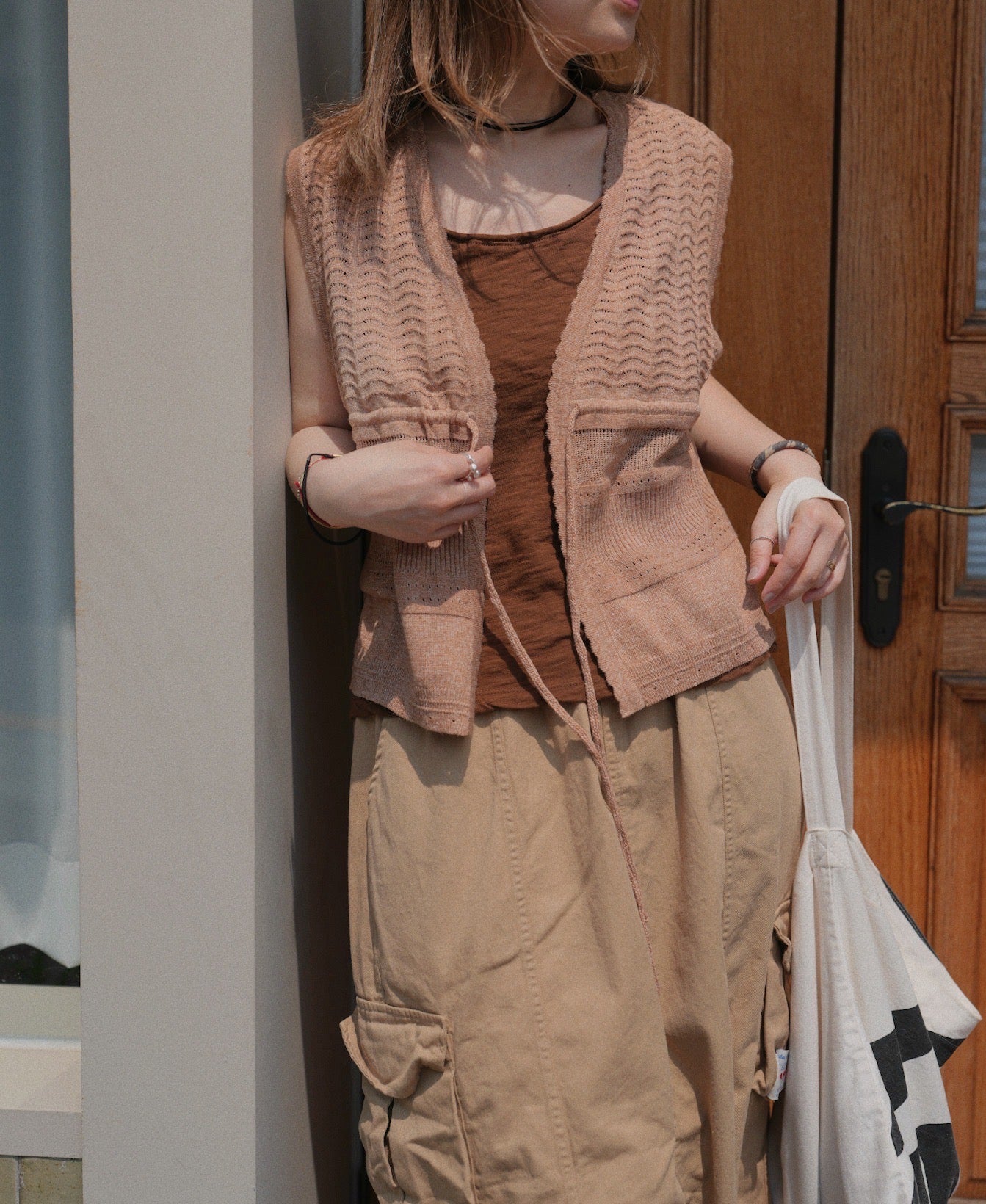 MZ760 RIBBON KNIT VEST