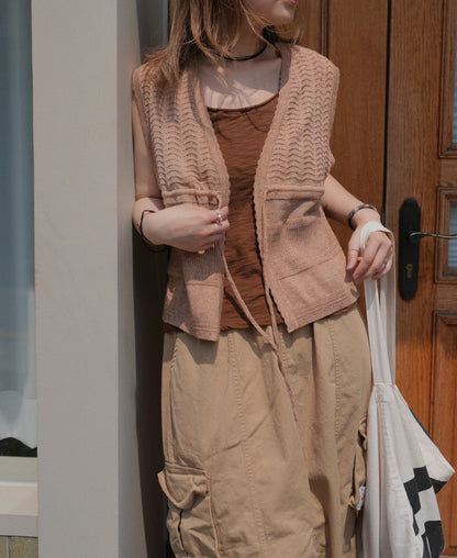 MZ760 RIBBON KNIT VEST