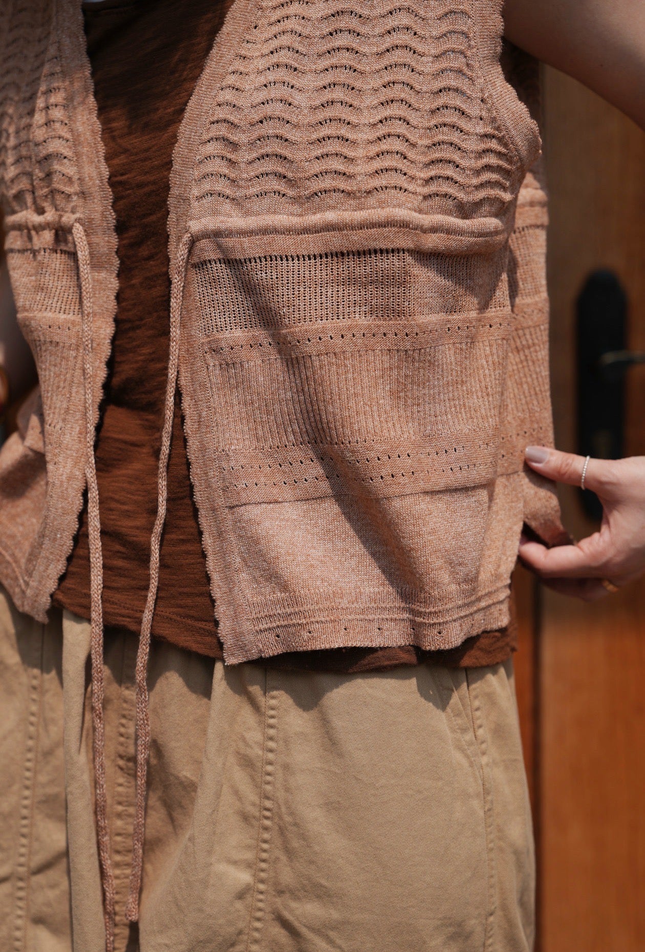MZ760 RIBBON KNIT VEST