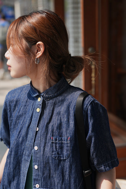 MZ773 PATCHED DENIM SHIRT