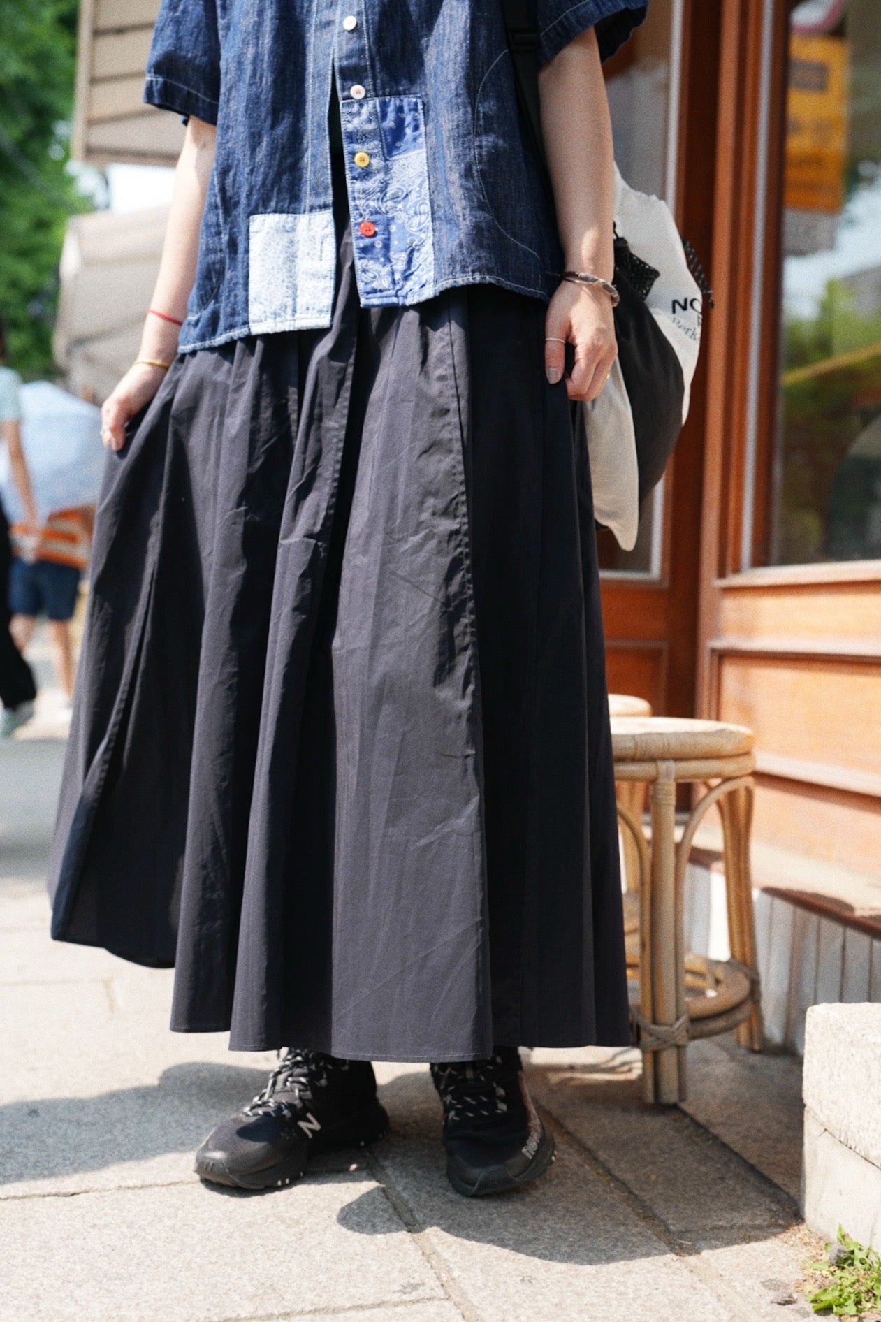 MZ758 POPLIN PLEATED SKIRT ( WITH LINING )