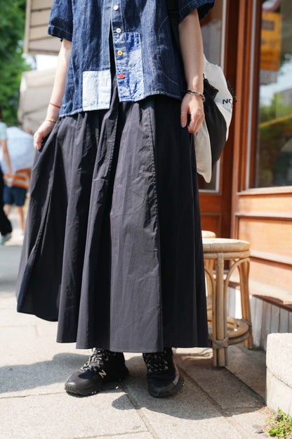 MZ758 POPLIN PLEATED SKIRT ( WITH LINING )