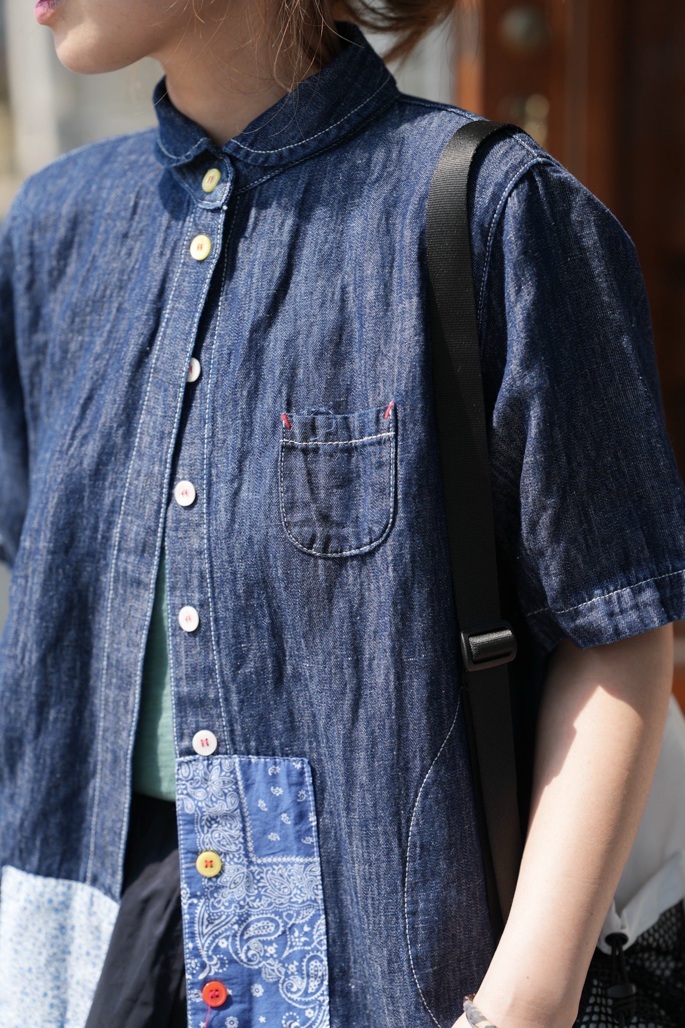 MZ773 PATCHED DENIM SHIRT