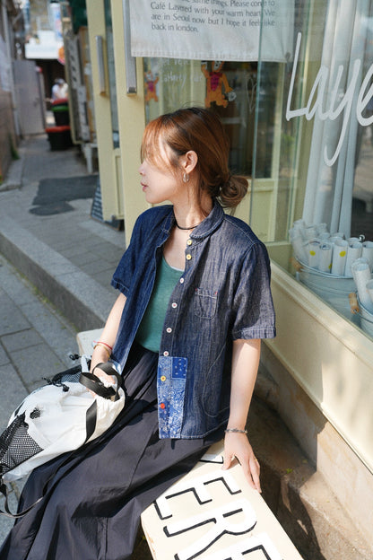 MZ773 PATCHED DENIM SHIRT