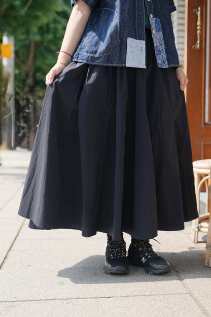 MZ758 POPLIN PLEATED SKIRT ( WITH LINING )