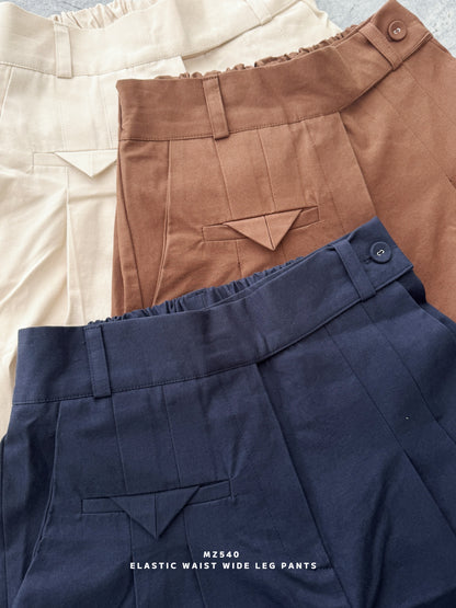 MZ540 ELASTIC WAIST WIDE LEG PANTS