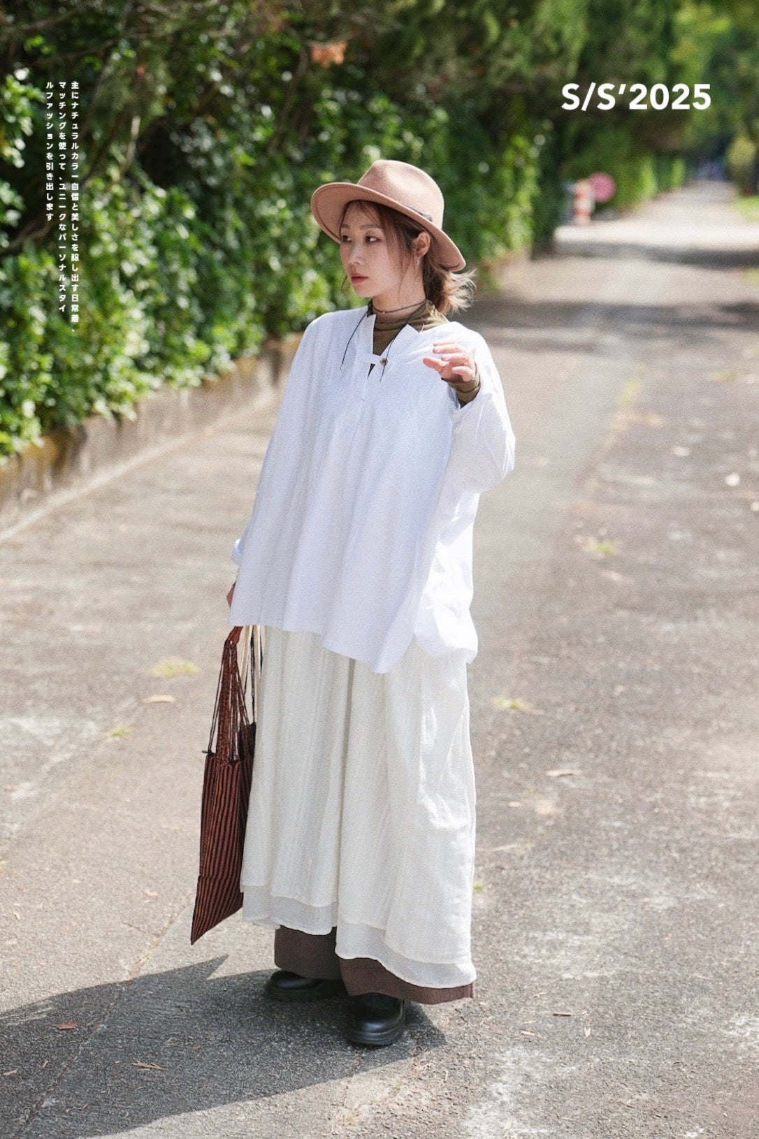 CA567 Embroidered Dobby Layer Dress