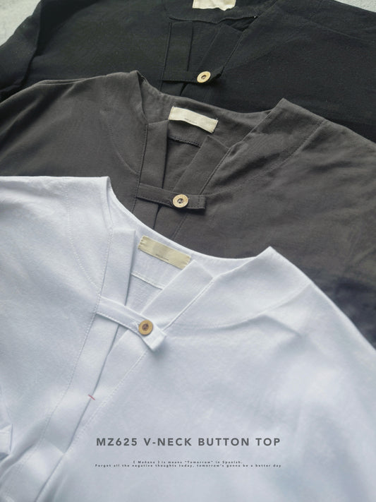 MZ625 V-NECK BUTTON TOP