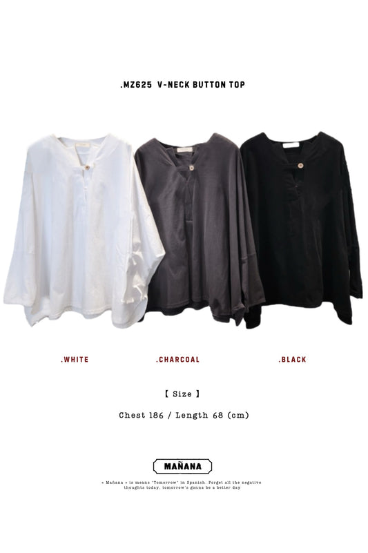 MZ625 V-NECK BUTTON TOP