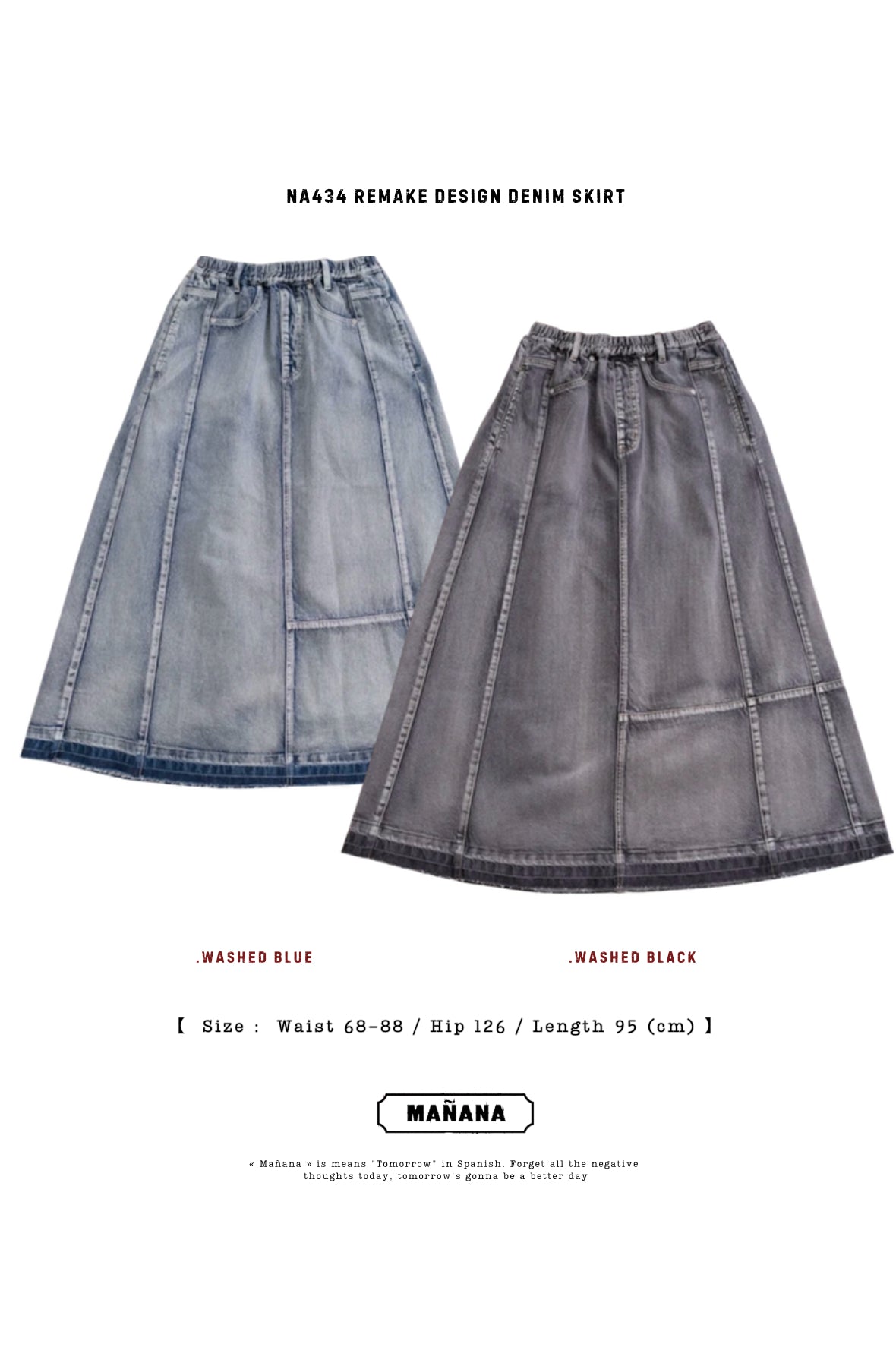 NA434 REMAKE DESIGN DENIM SKIRT
