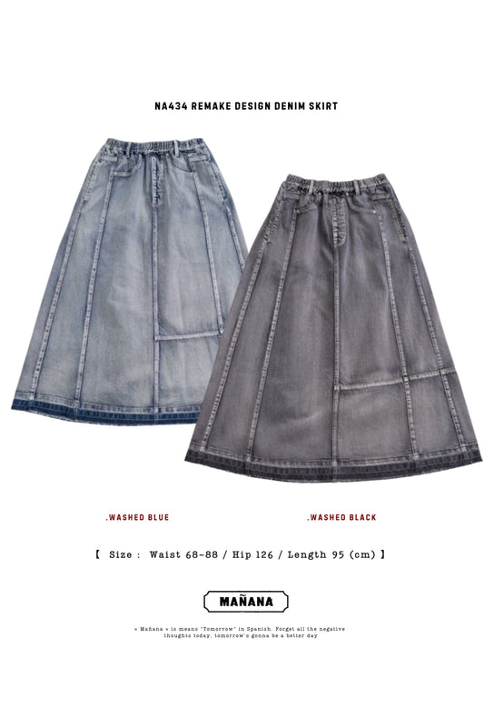 NA434 REMAKE DESIGN DENIM SKIRT