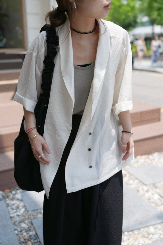 MZ761 CRINKLE KIMONO BLAZER