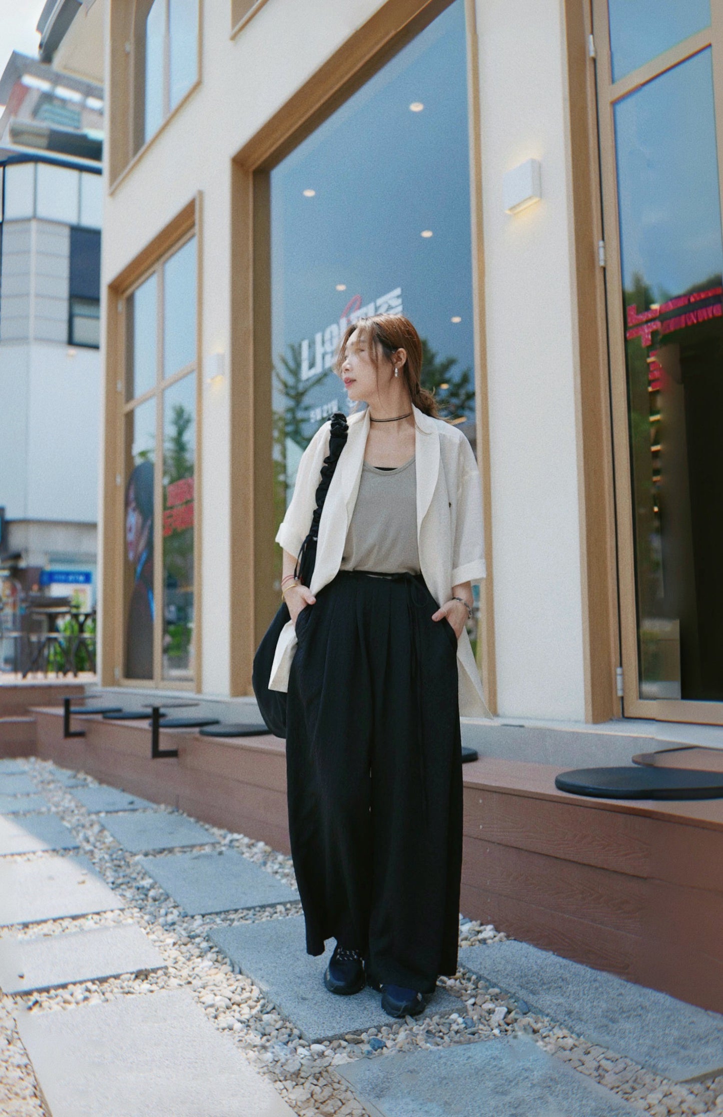 MZ770 JACQUARD WIDE LEG PANTS