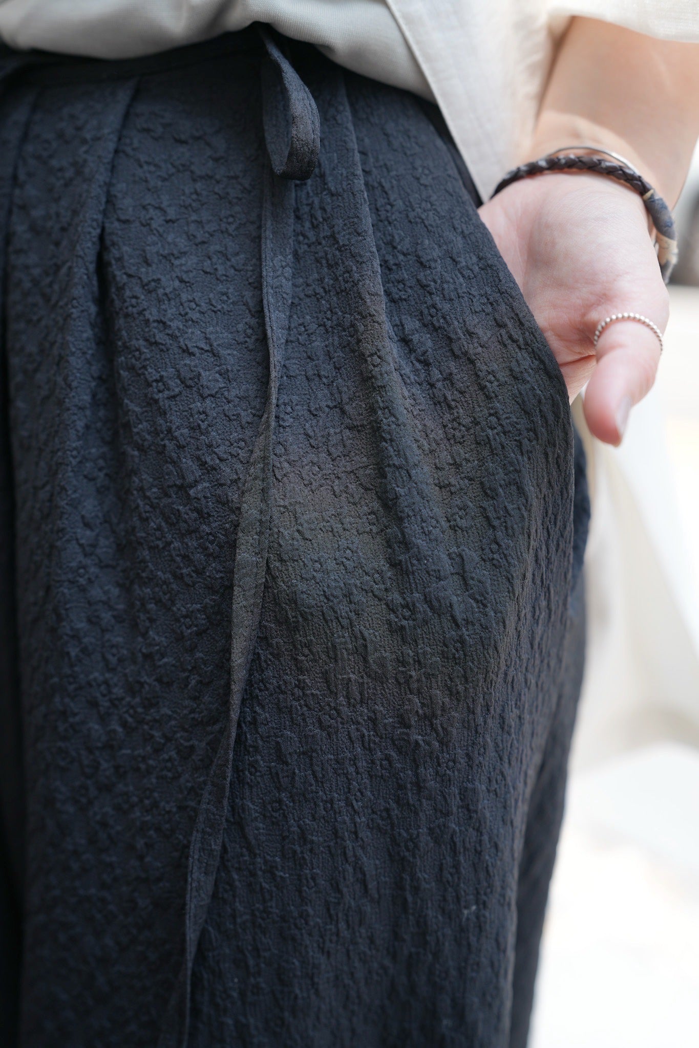 MZ770 JACQUARD WIDE LEG PANTS