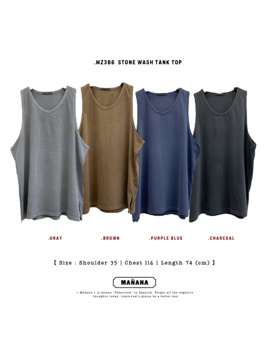 MZ386 STONE WASH TANK TOP