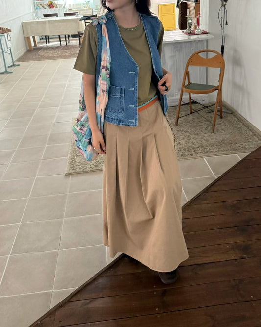 MB051 V-NECK DENIM VEST