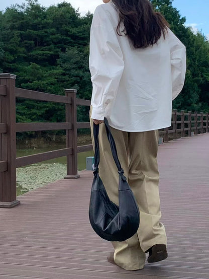 MB015 ITALIAN HANDMADE LAMBSKIN CROISSANT HOBO BAG