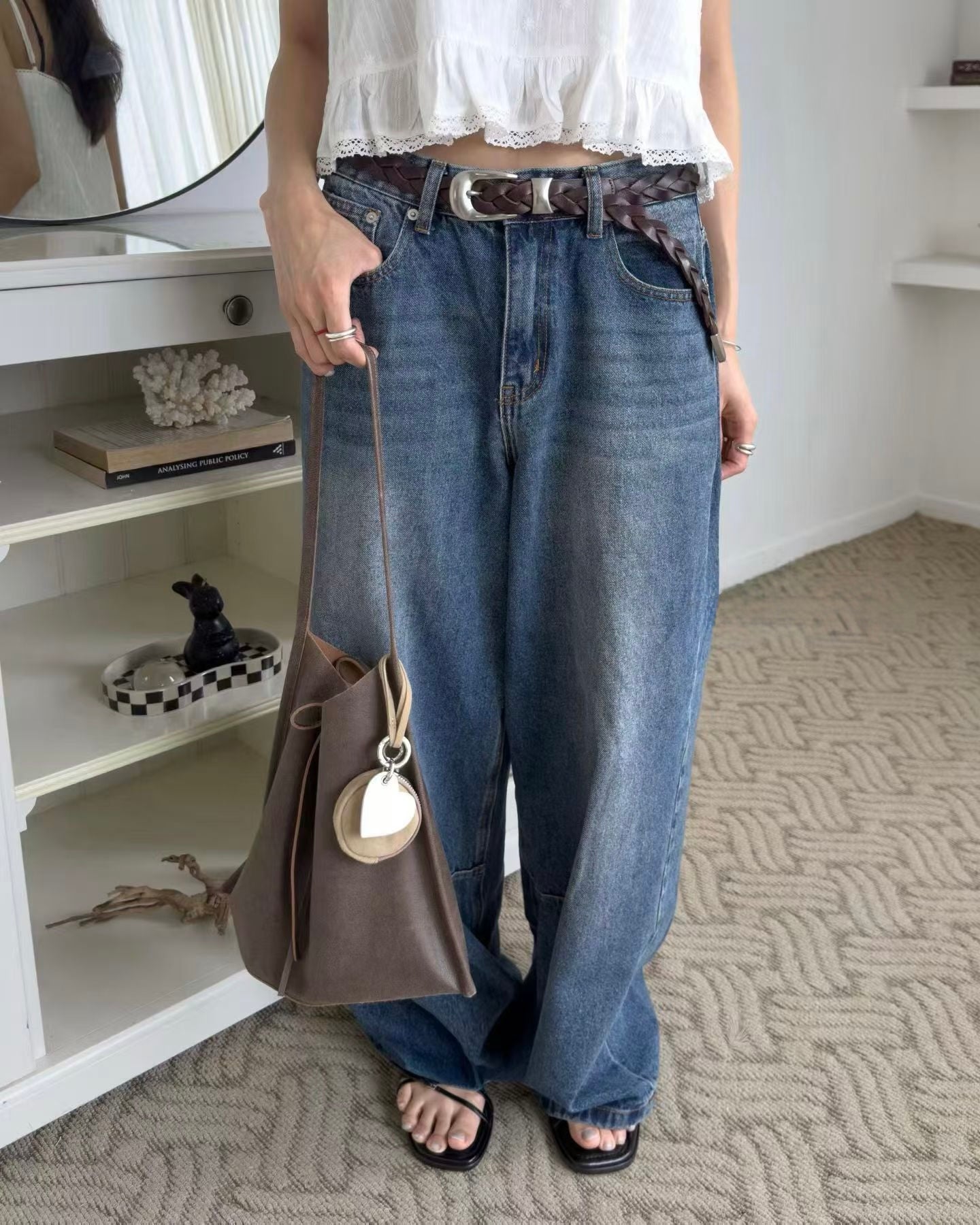 MB016 HANDMADE LEATHER FLAT SHOULDER BAG (單肩款）