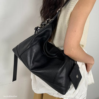 MZ847 LEATHER SQUARE TOTE BAG / 5 COLORS
