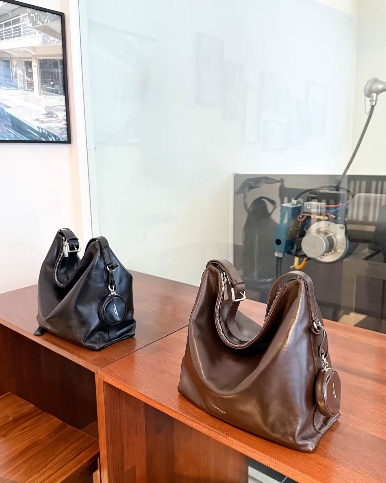 MZ951 ITALIAN HANDMADE LEATHER BOXY HOBO BAG / *9色