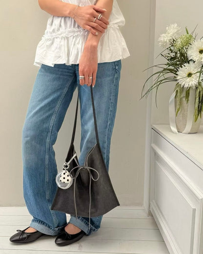 MB016 HANDMADE LEATHER FLAT SHOULDER BAG (單肩款）