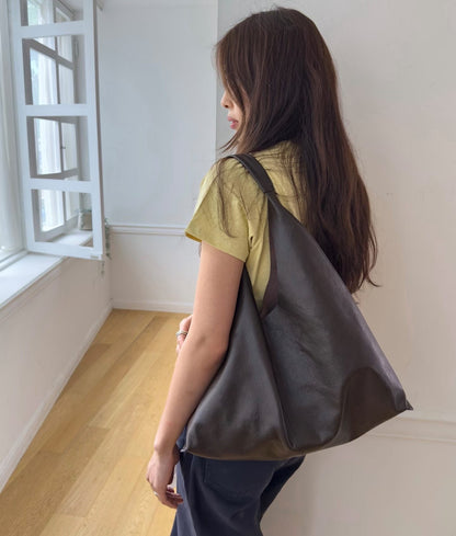 BUCKS & LEATHER ITALIAN LEATHER LARGE TOTE BAG / 2 COLORS