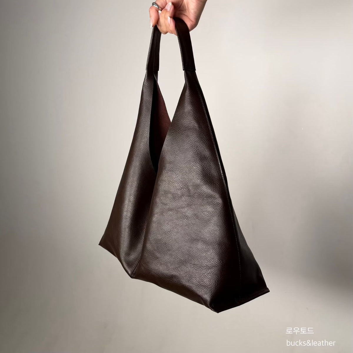 BUCKS & LEATHER ITALIAN LEATHER LARGE TOTE BAG / 2 COLORS