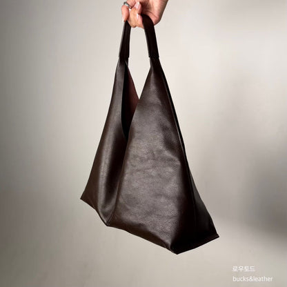 BUCKS & LEATHER ITALIAN LEATHER LARGE TOTE BAG / 2 COLORS