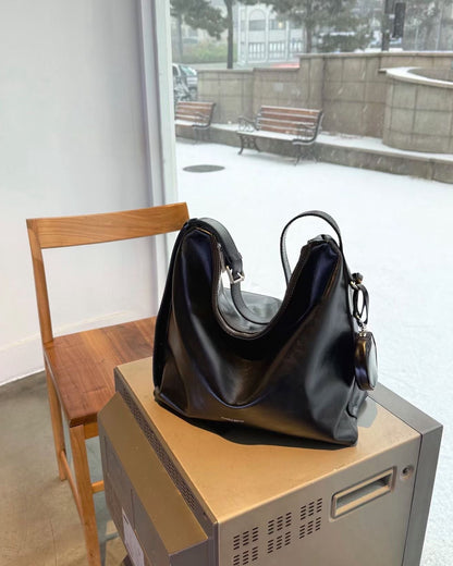 MZ951 ITALIAN HANDMADE LEATHER BOXY HOBO BAG / *9色