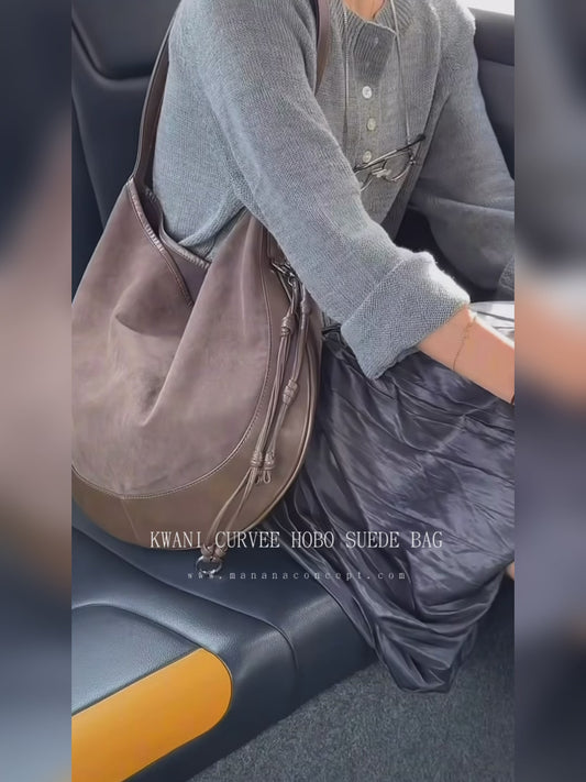 MZ899 KWANI CURVEE HOBO SUEDE BAG