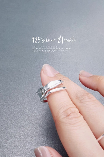 MB027 925 SILVER RING - Étreinte 〔 L'Heure Bleue 〕