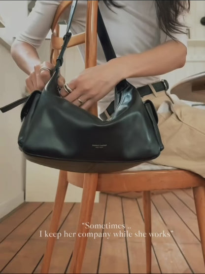 BUCKS & LEATHER HANDMADE DOUBLE POCKET HOBO BAG