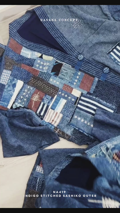 NA419 INDIGO STITCHED SASHIKO OUTER