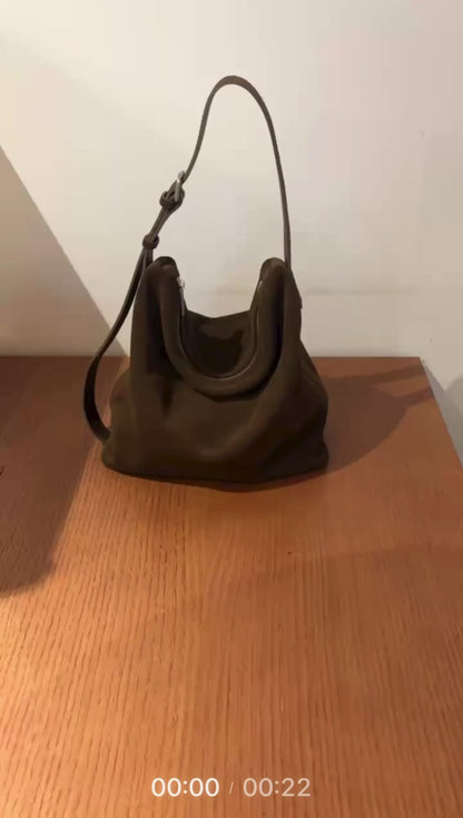 MZ951 ITALIAN HANDMADE LEATHER BOXY HOBO BAG / *9色