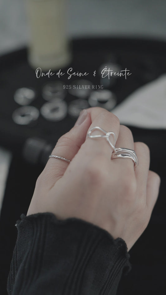MB027 925 SILVER RING - Étreinte 〔 L'Heure Bleue 〕