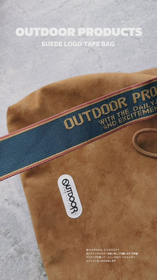 NA467 OUTDOOR PRODUCTS - SUEDE LOGO TAPE BAG