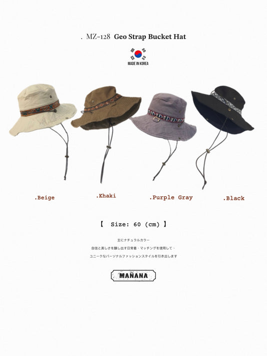 MZ-128 Geo Strap Bucket Hat